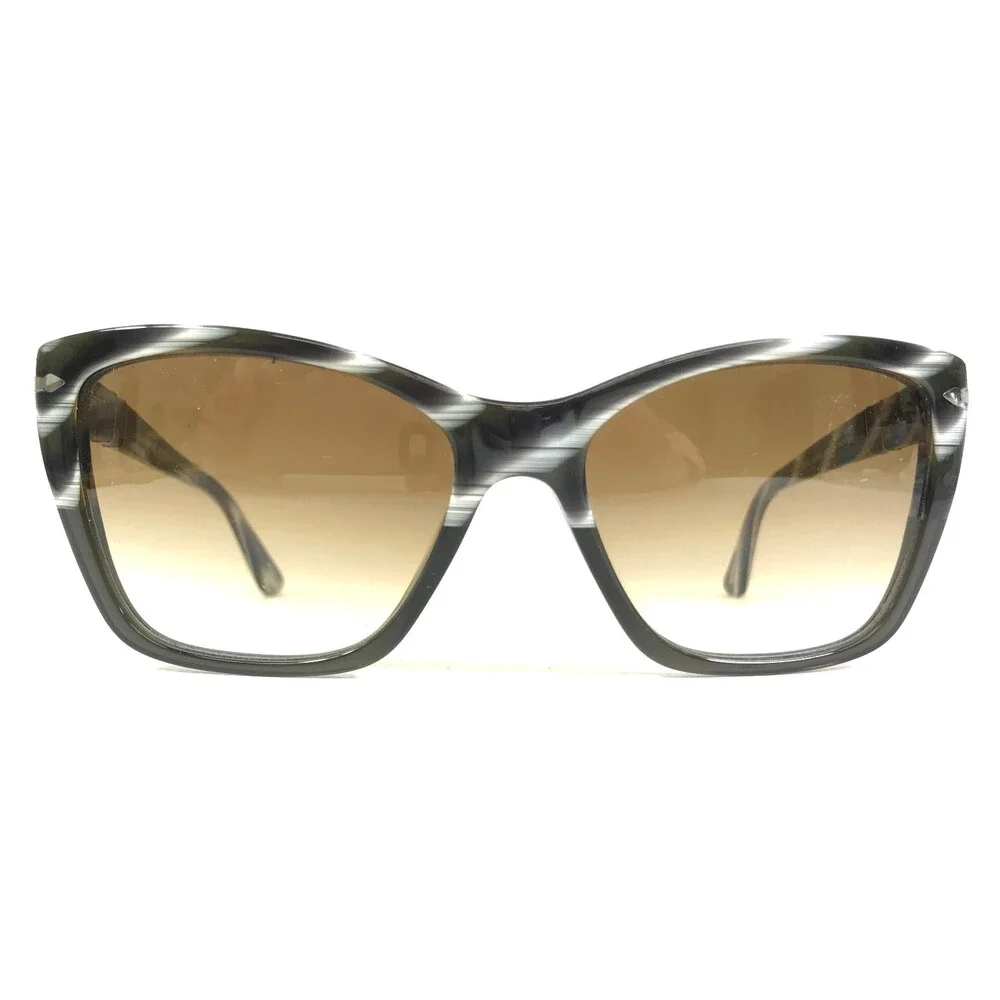 Persol Sunglasses 3023-S 954/51 Brown White Cat Eye Frames Brown Gradient Lenses